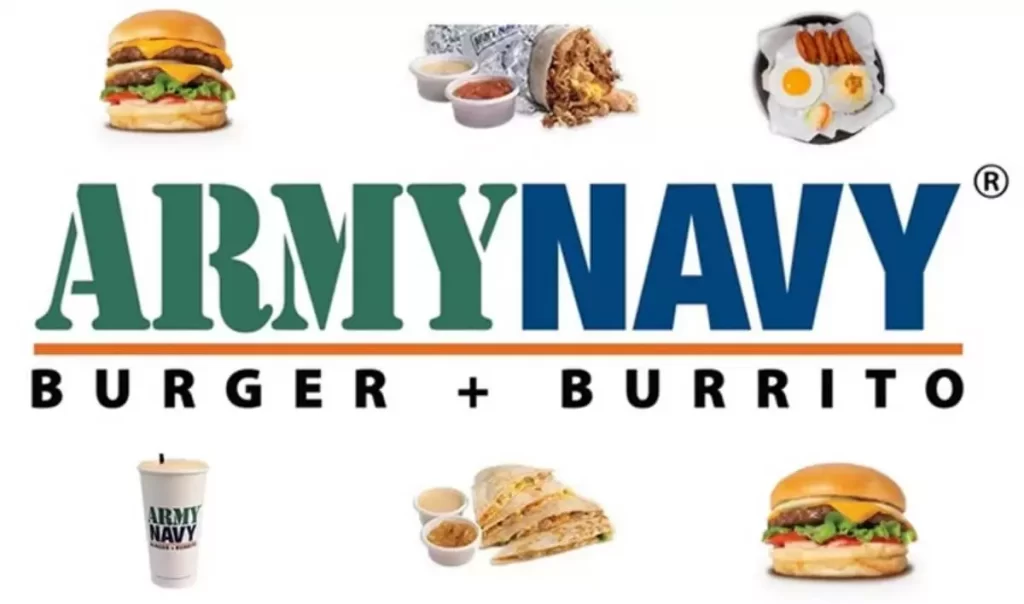 Army Navy  Burger Menu and Burrito