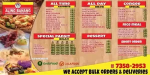 aling banang menu philippines