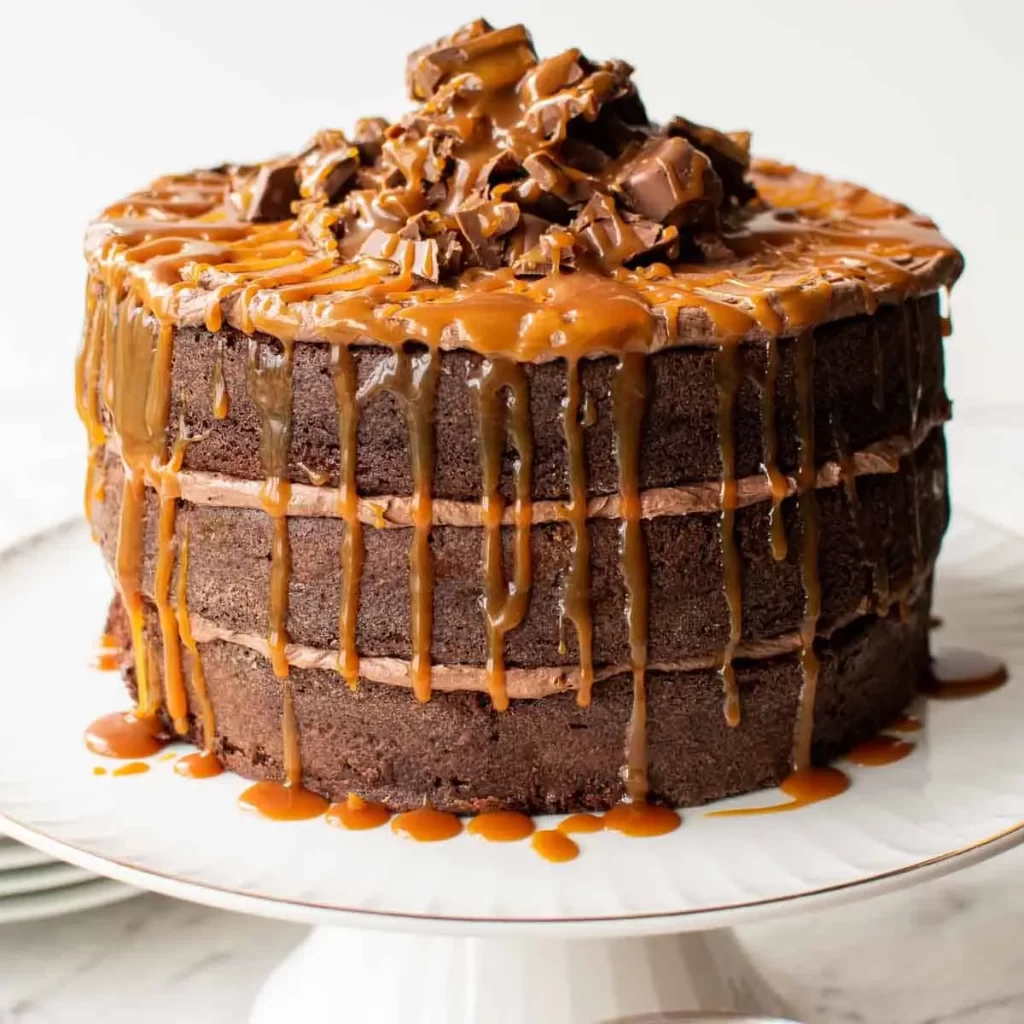 chocolate cake with caramel 1 4