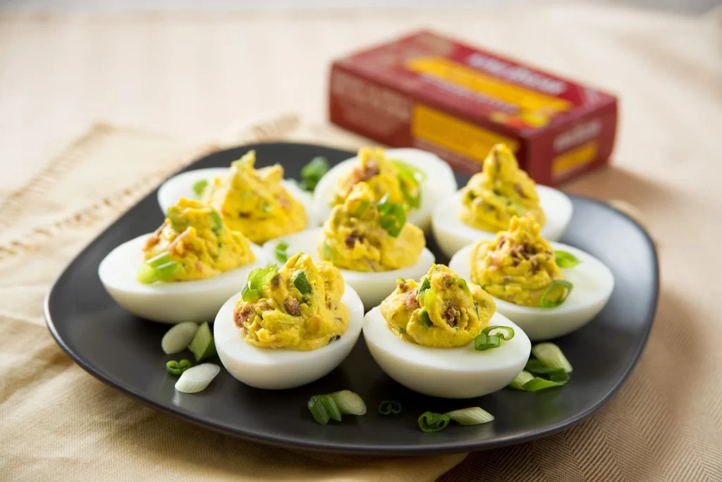 deviled eggs with spanish style sardines