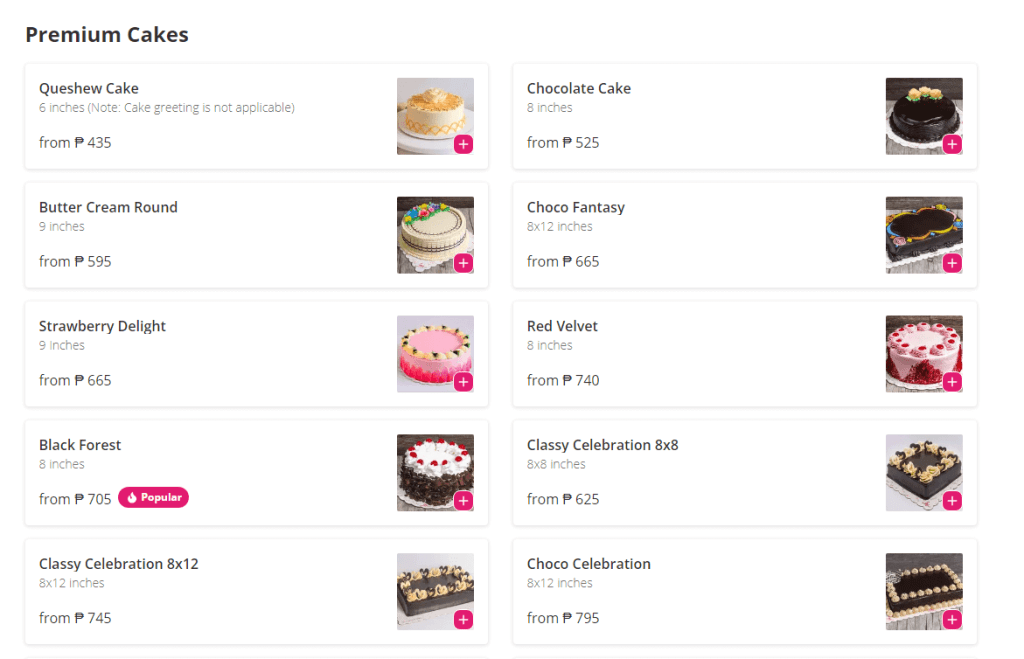 Bakers Plaza Cake Menu Prices Philippines 