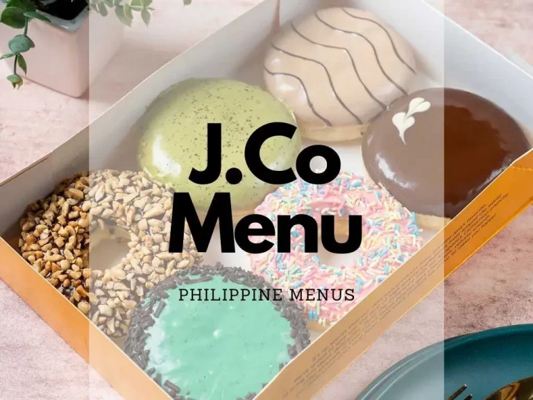 J.CO Donuts & Coffee Menu Price Philippines 2023