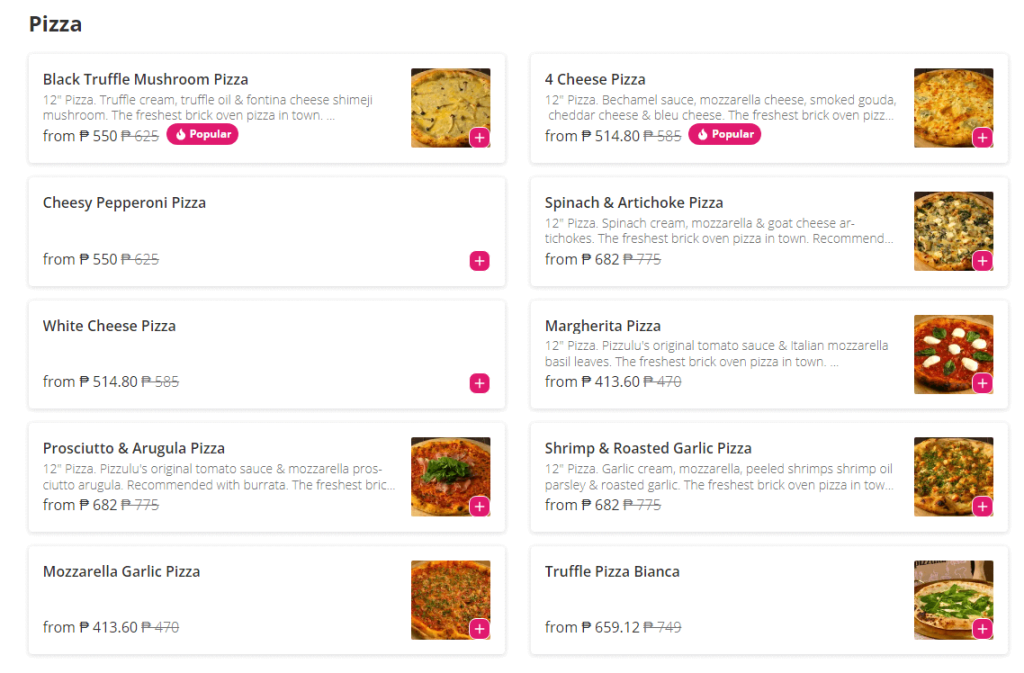Pizzulu Menu Prices Philippines 
