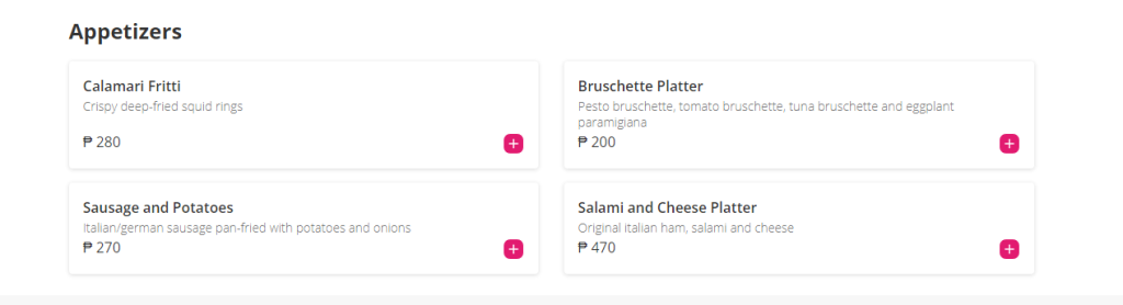 italia Menu Prices Philippines 