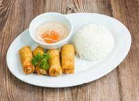 Fried Lumpia with Rice