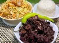 Pancit Cabagan + Pork Dinuguan + Rice