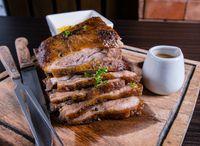 Slow-Roasted  US Beef Belly with Peppercorn Gravy