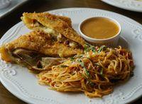 Golden Crusted Chicken Ham and Cheese Crepe
