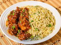 Egg Fried Rice With Sweet Chili Chicken