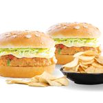 Buy 1 Take 1 50-50 Veggie Premium Chicken Burger With Leslie's Premium Chips
