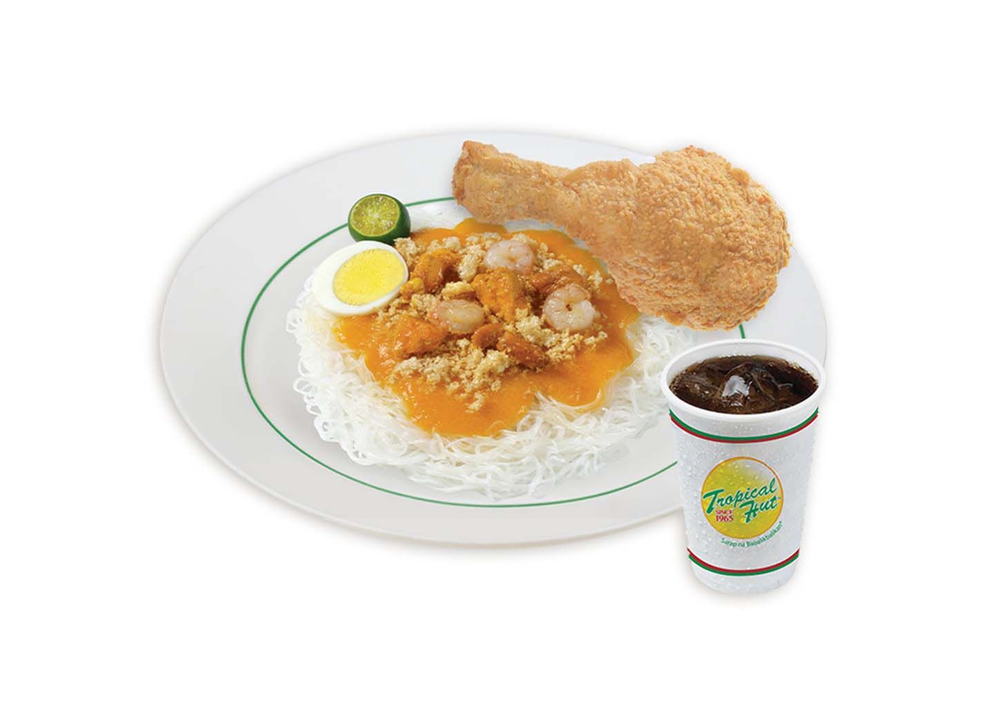 Palabok with Chicken, Regular Softdrink - Value Meal