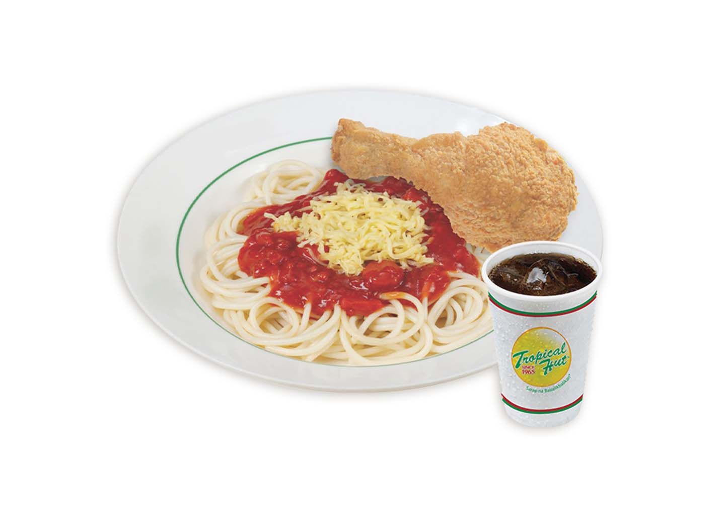 Spaghetti with Chicken, Regular Softdrink - Value Meal