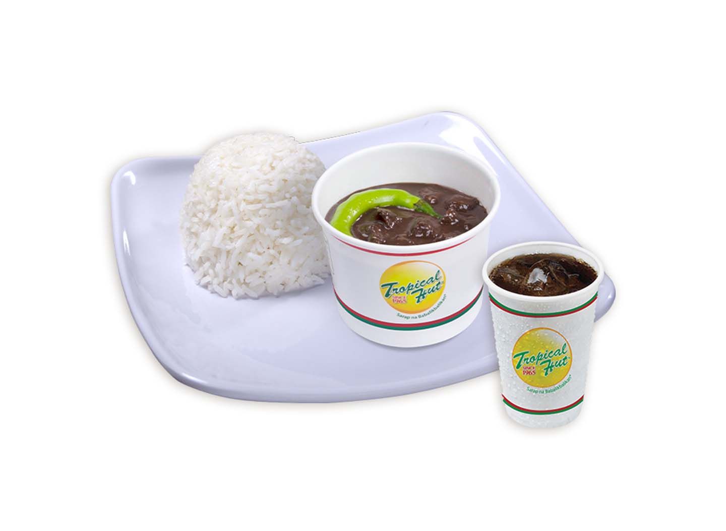 Pork Dinuguan, Rice, Regular Softdrink - Value Meal