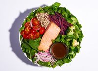 Omega 3 Baby! Salad (with Baked Salmon)