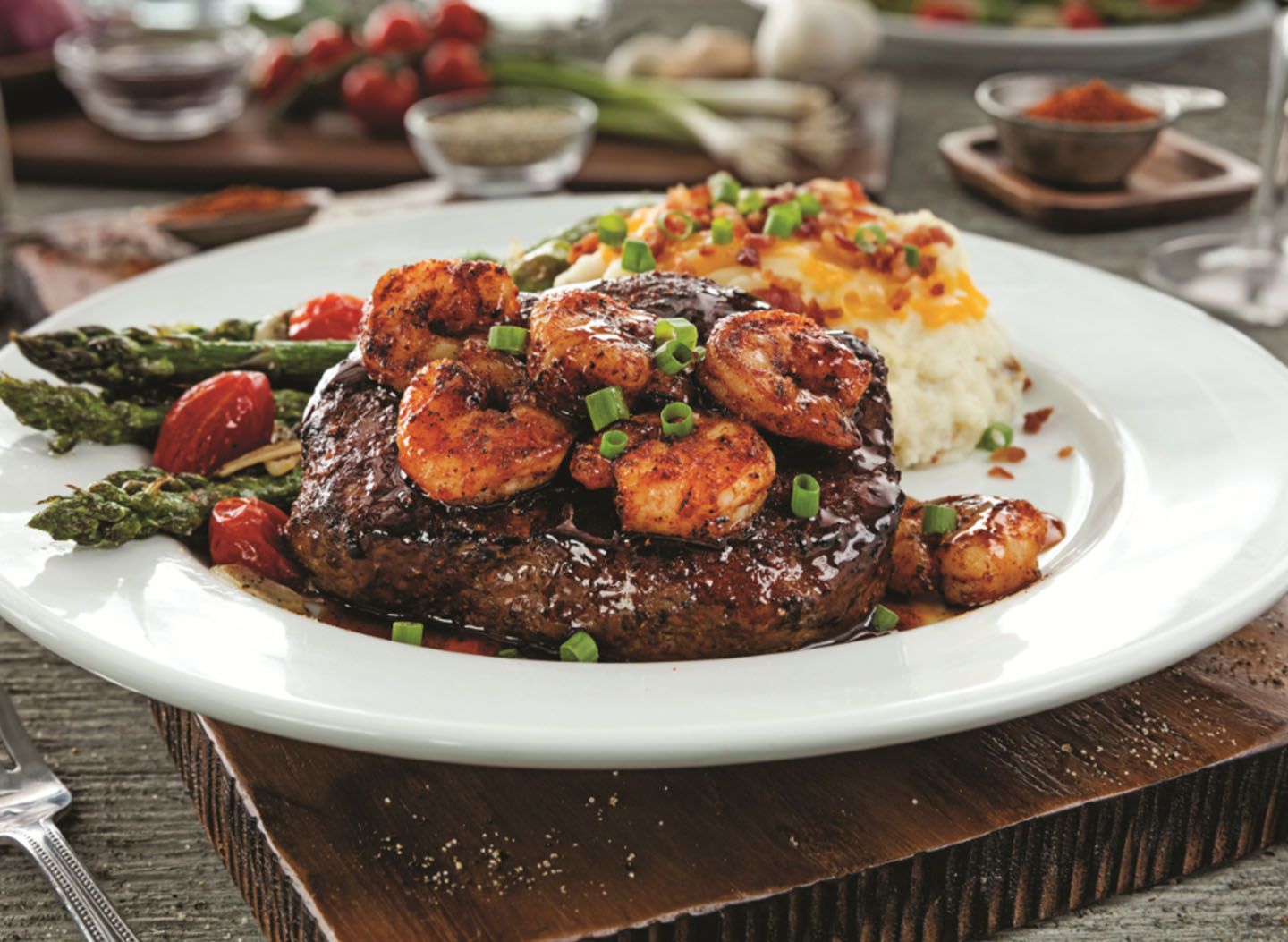 Honey-chipotle Shrimp and Sirloin