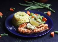 Grilled Salmon Rice Meal