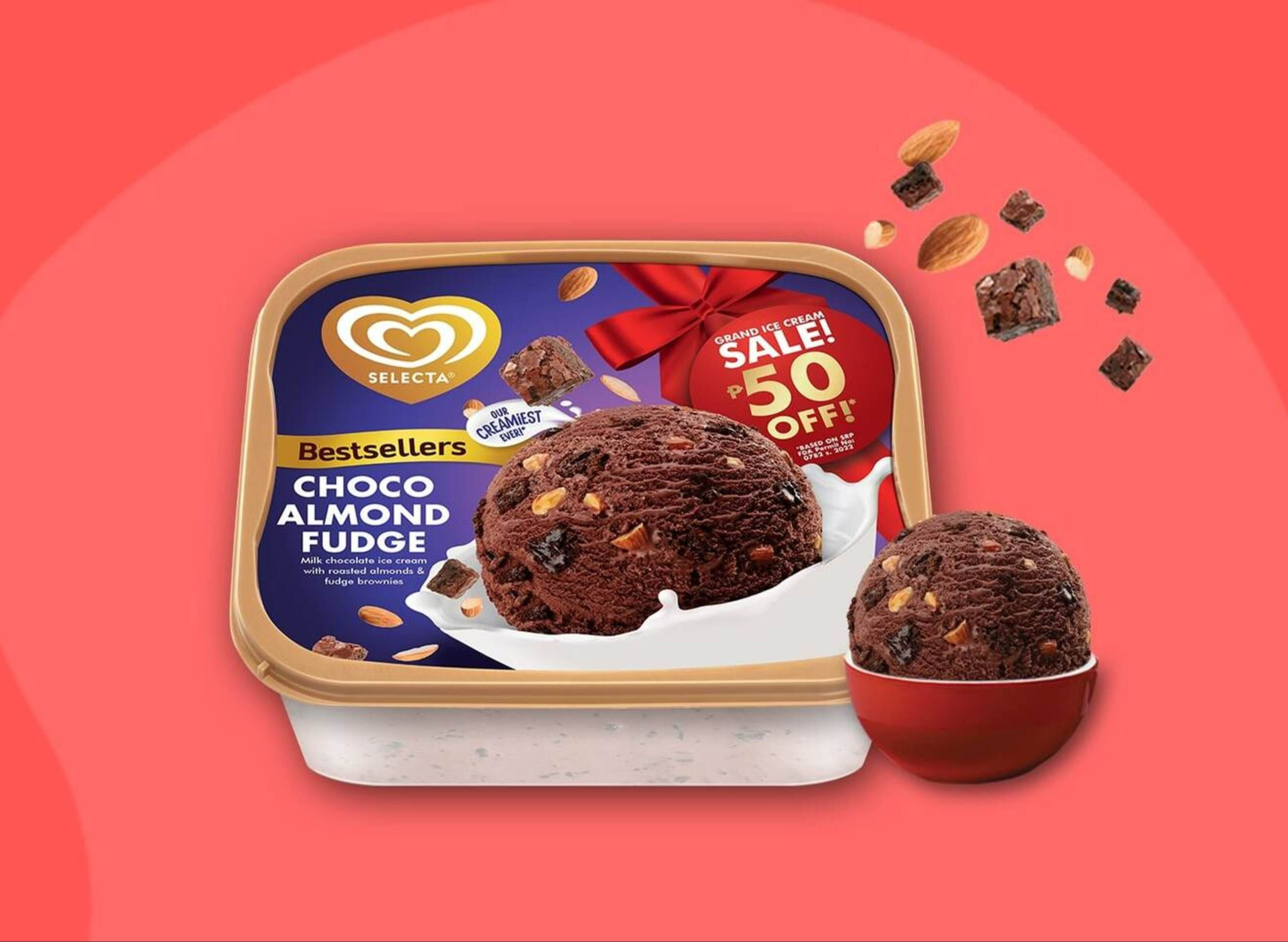 Selecta Choco Almond Fudge Ice Cream 1.3L