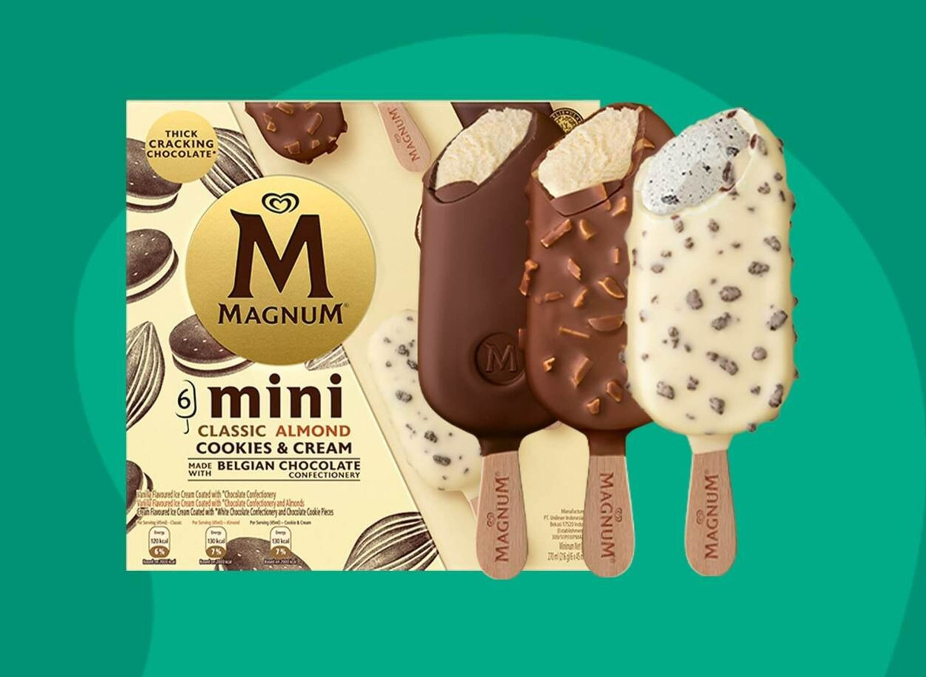 Magnum Mini Classic Almond Cookies & Cream Ice Cream Pack 45mlx6