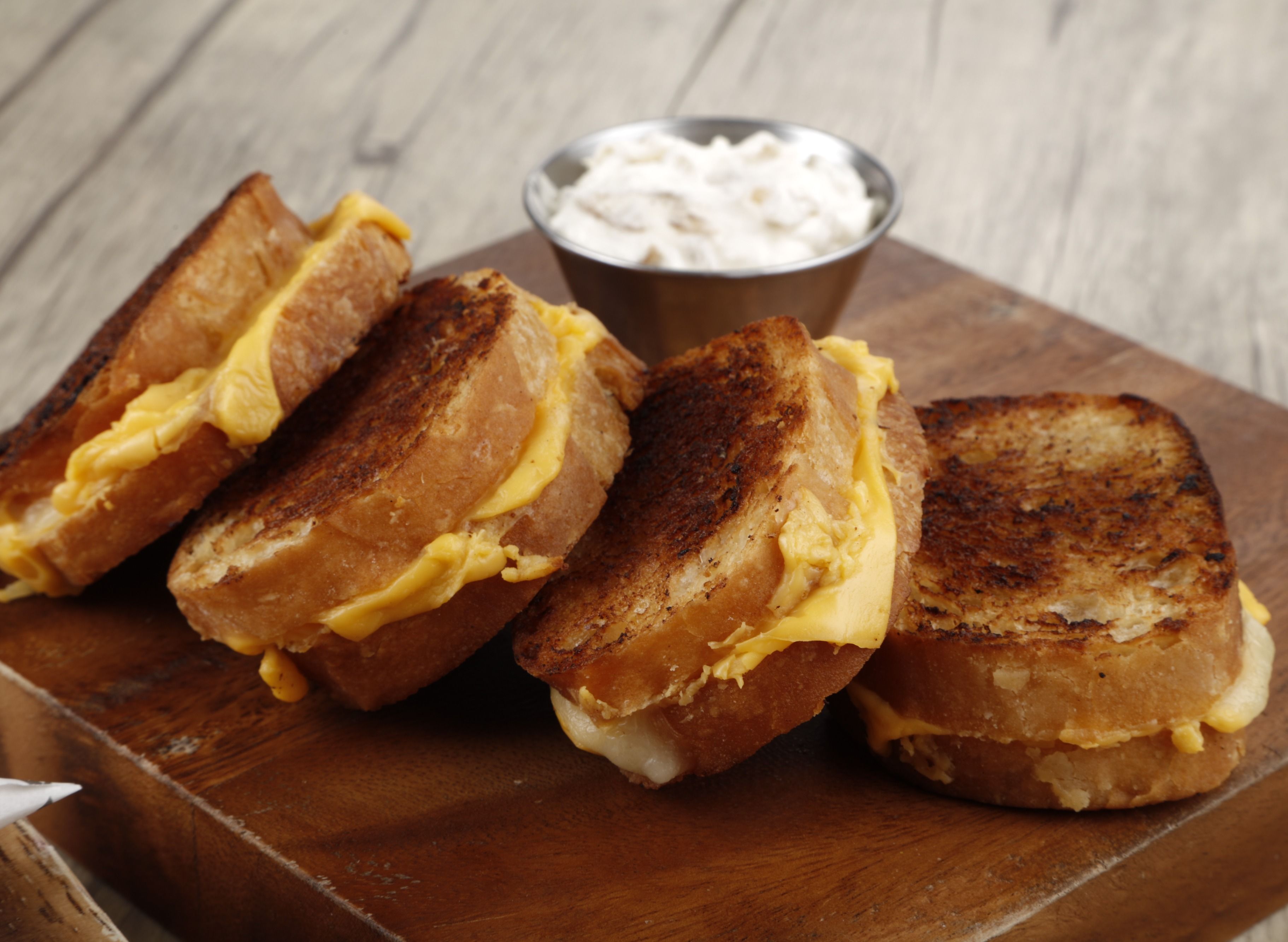 Grilled Cheese Panini with Sour Cream Dip