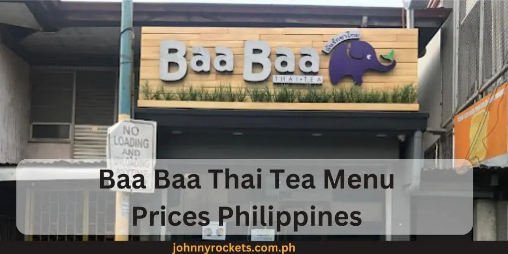 Baa Baa Thai Tea Menu Prices Philippines