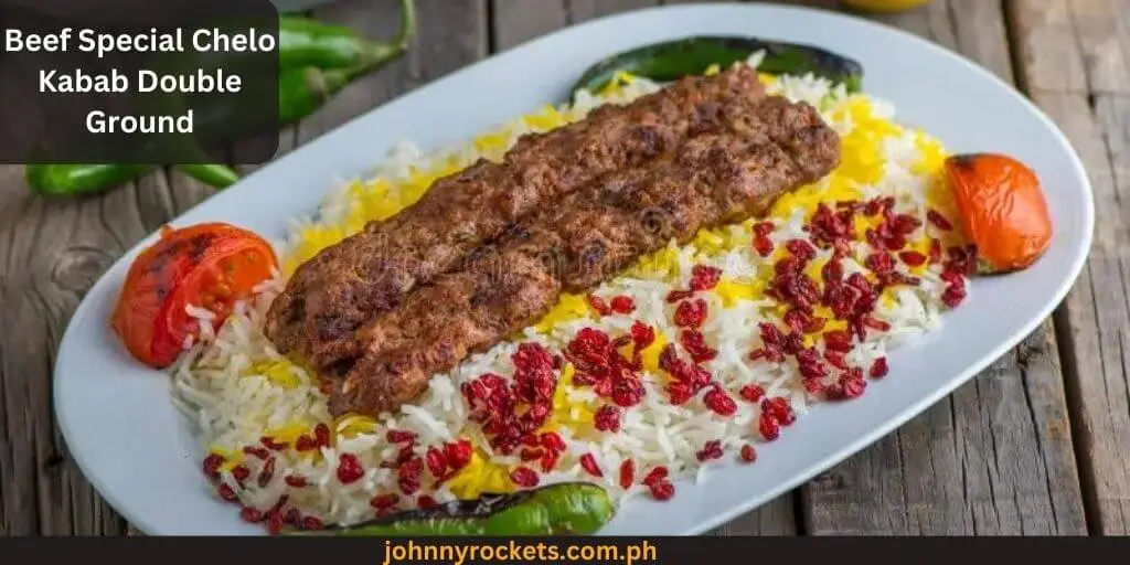 Beef Special Chelo Kabab Double Ground  Popular food item of  Mister Kebab in Philippines