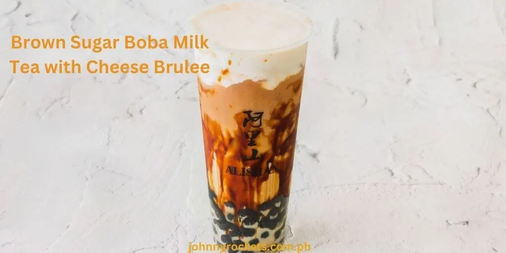 Brown Sugar Boba Milk Tea with Cheese Brulee