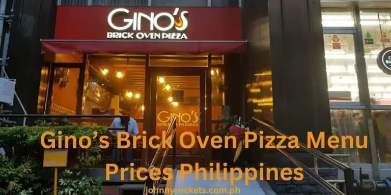 Gino’s Brick Oven Pizza Menu Prices Philippines January 2024