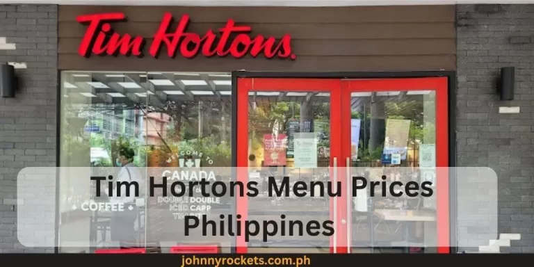 Tim Hortons Menu Prices Philippines January 2024