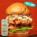 Buffalo Chicken Burger + Locally 240 ml