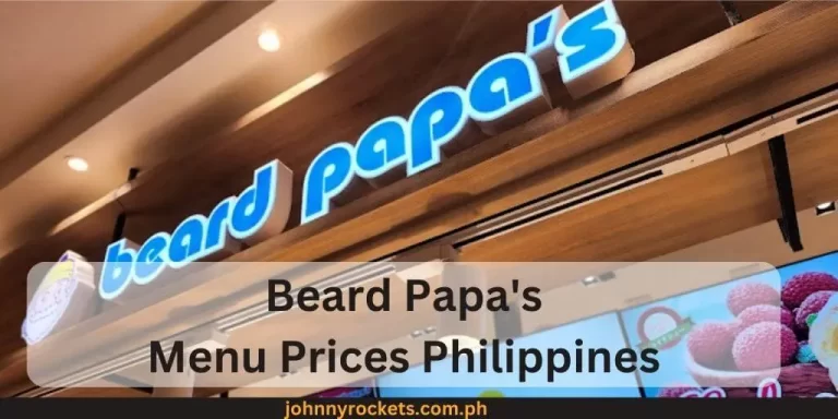 Beard Papa’s Menu Prices Philippines January 2024