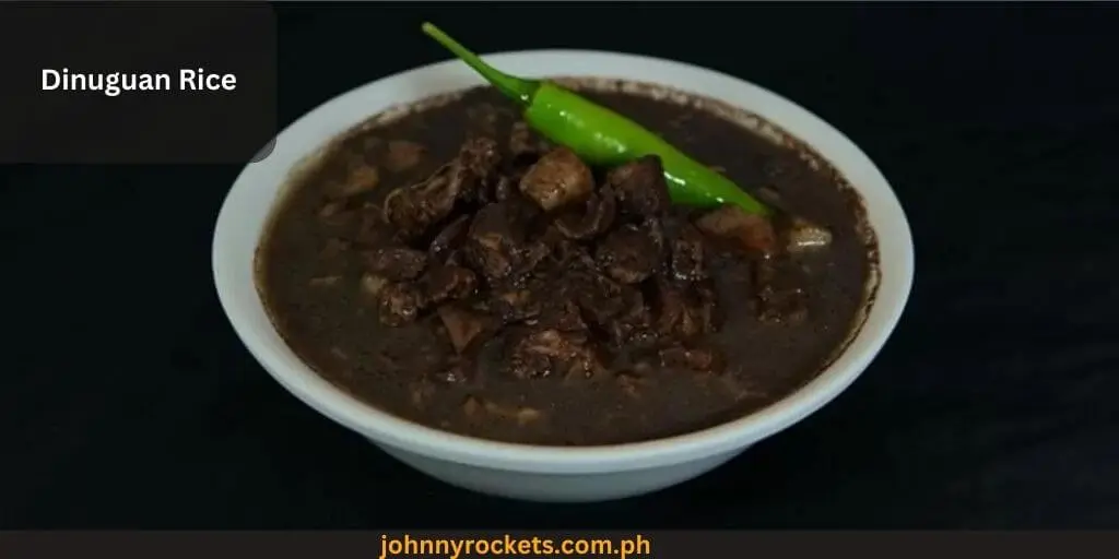 Dinuguan Rice Popular food item of Janets Pares House in Philippines