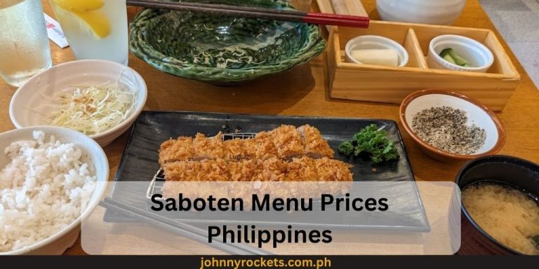 Saboten Menu Prices Philippines January 2024